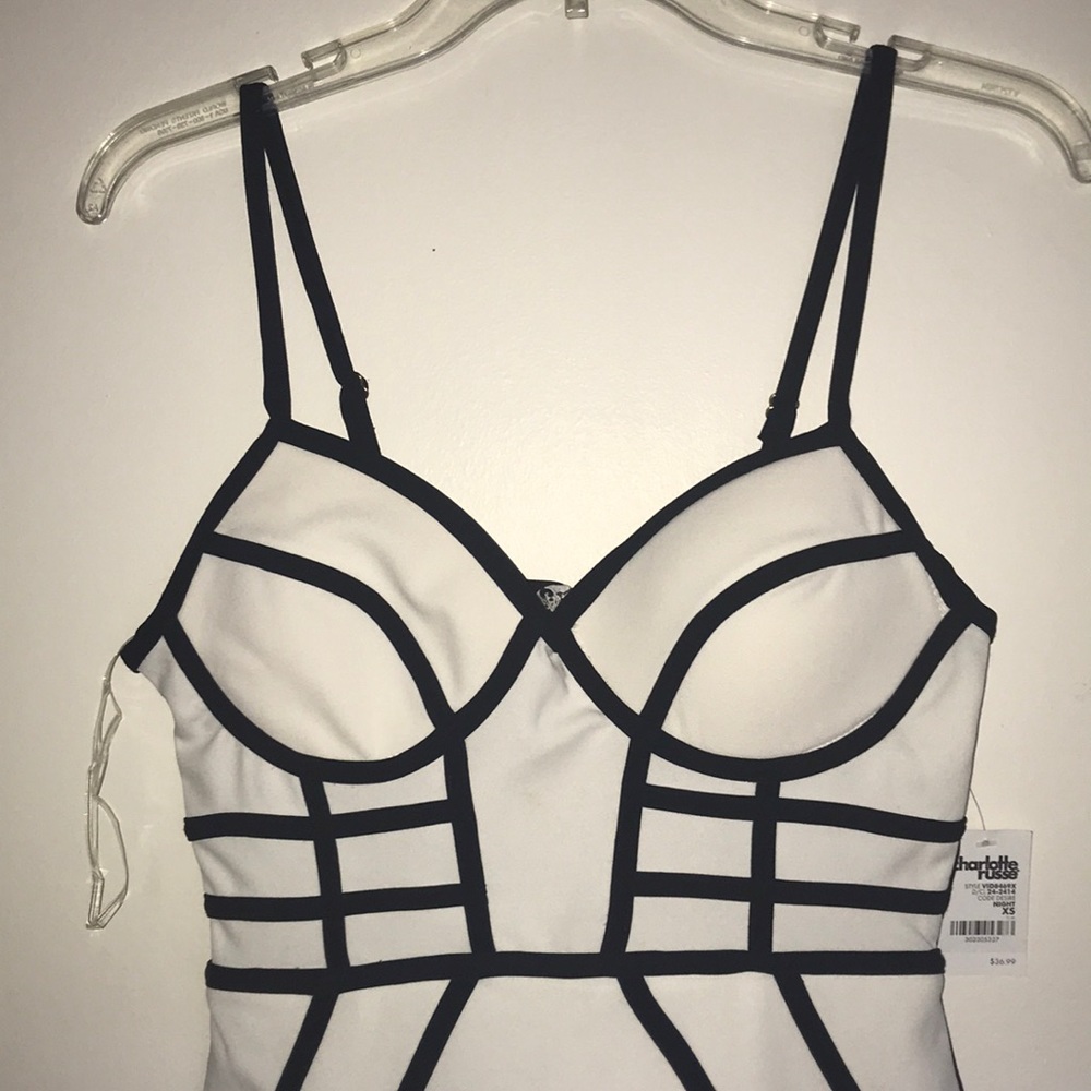 Piped Bustier Mini Bodycon Dress